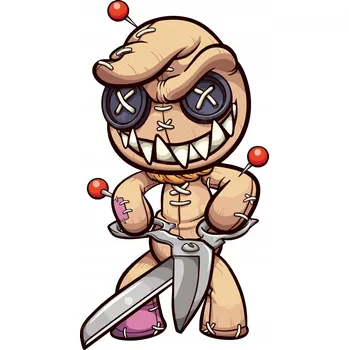 Samolepicí dekorace na vozidlo SAMOLEPKA na auto STRAŠIDELNÁ LOUTKA SCARY 10x18 cm