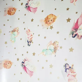 Obraz Bežový balicí papír s andělíčky na dárky 70 cm