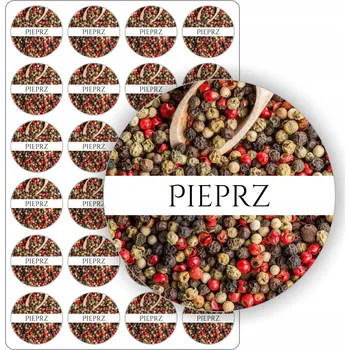 samolepka Samolepka Arch štítků na lahvičky pepřenka Arch nálepek PEPŘ