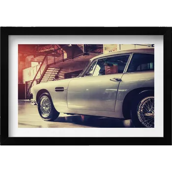 Obraz Nástěnný obraz v černém rámu, dekorace interiéru Aston Martin DB5 30x20 cm