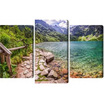 Obraz Vícedílný obraz 3D výhled na jezero v Tatrách 90x60