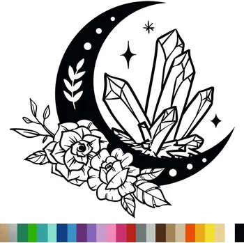 Obraz Samolepka na stěnu MĚSÍC MAGIC MOON KVĚTINY 91x94