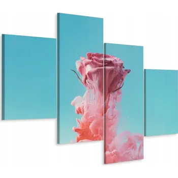 Obraz Obraz Čtyřdílný Abstraktní RŮŽE 3D Efekt 80x50