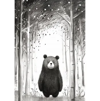 Plakát Plakát Zvědavý Medvídek bez rámu 21 x 29,7 cm