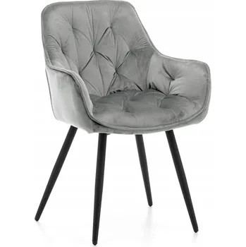 Jídelní židle ČALOUNĚNÁ ŽIDLE PROŠÍVANÁ DO OBÝVACÍHO POKOJE JÍDELNY VELUROVÁ SVĚTLE ŠEDÁ SIENA