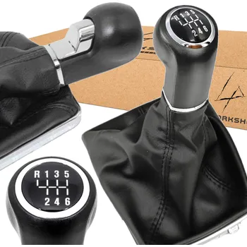 Hlavice řadicí páky Rukojeť řadící páky GP WORKSHOP černá kožená pro Opel Zafira B 6-rychlostní