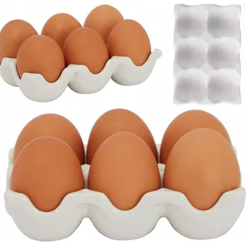 Stojánek na vajíčko Zásobník na vajíčka, organizér, tácek na vejce, porcelánová PODNOS na 6 vajec