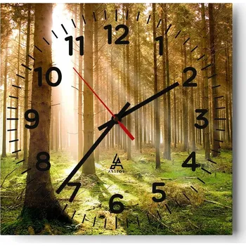 Hodiny Nástěnné hodiny do obýváku 40x40 Les Tiché hodiny na skle Stylové