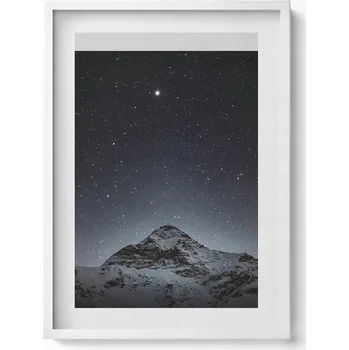 Obraz Obraz v rámu na zeď do obýváku Hvězdná noc nad horou 50x70 cm