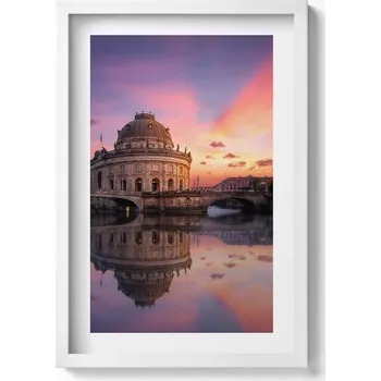 Obraz Dekorativní nástěnný obraz v rámu do obýváku Pohled na město večer 40x60 cm