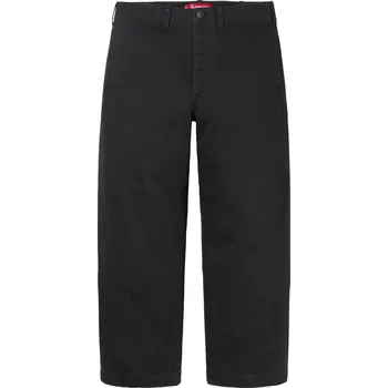 Pánské kalhoty Supreme Washed Herringbone Chino Pant / Black Barva: Černá, Velikost: 36