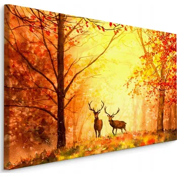 Obraz Obraz do kanceláře JELENI v lese Akvarel 70x50