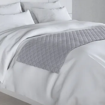 Prostěradlo Přehoz Dekoria velur 60 cm x 200 cm šedý