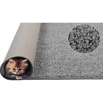 Koberec 100x100 cm KOBEREC SHAGGY DO POKOJU CHLUPATÝ ŠEDÝ MELÍR 2CM