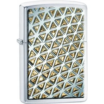 Zapalovač Zapalovač Zippo Triangles Brushed Chrome, benzínový