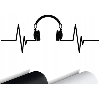Samolepicí dekorace na vozidlo NÁLEPKA Puls Životní Linie SLUCHÁTKA DJ 18x7 cm