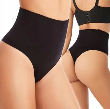 Kalhotky DÁMSKÉ STAHUJÍCÍ KALHOTKY ZPEVŇUJÍCÍ BŘICHO TANGA BRAZILKY ČERNÉ BAVLNA XL
