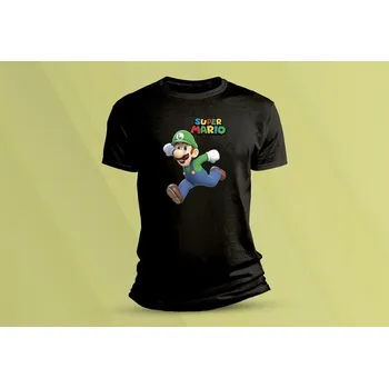 Chlapecké tričko Dětské bavlněné tričko Super Mario 4. Černá velikost L