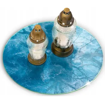 Obraz Podložka pod svíčky na pomník tvrzené sklo Modrá voda Průměr 40 cm