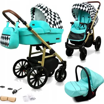 Kočárek Dětský kočárek 3v1 BabyLux Aspero: sporťák, hluboká korba a autosedačka