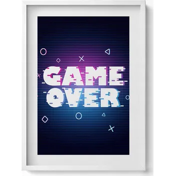 Obraz Obraz dekorace na zeď Stylizovaný nápis pro hráče Game over 50x70 cm