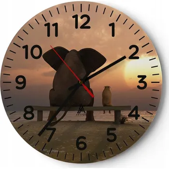 Hodiny Nástěnné hodiny do obýváku 40x40 Abstrakce Kulatý Skleněné hodiny Loft Tiché