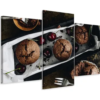 Obraz Obraz TRYPTYCH Sladké CUPCAKES Ovoce Dezert 120x80