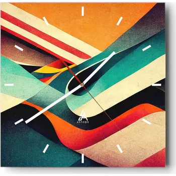 Hodiny Velké nástěnné hodiny 40x40 Abstrakce Skleněné tiché hodiny