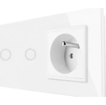 vypínač ZÁSUVKA S DVOJITÝM VYPÍNAČEM, BÍLÝ PANEL