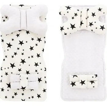 Podložka Matrace do kočárku Korbičky 4 v 1, černé hvězdy