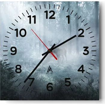 Hodiny Kuchyňské nástěnné hodiny 30x30 Krajina Skleněné hodiny do obýváku Moderní Tiché