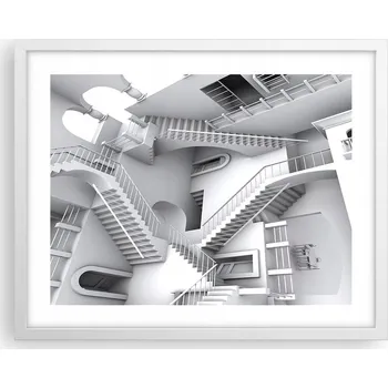 Obraz Obraz plakát na zeď v bílém rámu 50x40 abstrakce foto do obýváku