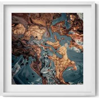 Obraz Elegantní obraz do obýváku v bílém rámu Mramor Umění Abstrakce 50x50 cm