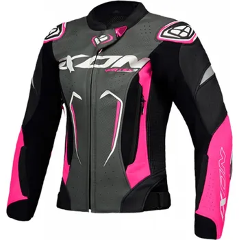 Moto oblečení Dámská kožená bunda na motorku IXON Vortex 3 černo-růžovo-bílá 2XL