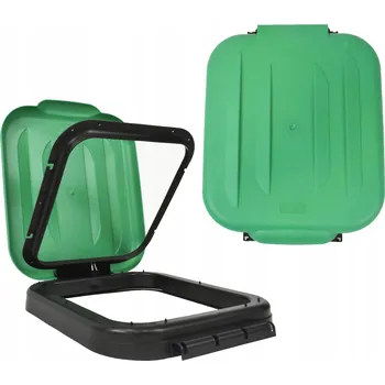 Odpadkový koš Kosz Na Śmieci Klapa Do Stelaża Pokrywa Zelený Koš na Tříděný Odpad s Víkem