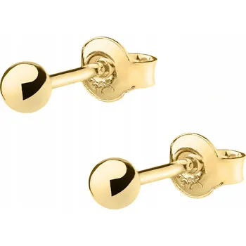 Náušnice Stříbrné náušnice KULIČKY kuličky 3mm POZLACENÉ