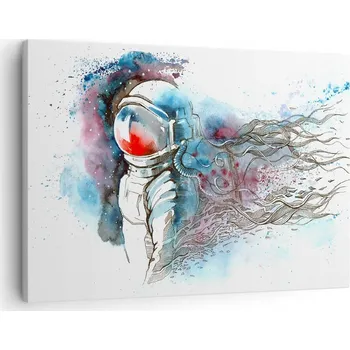 Obraz Obraz na plátně do obýváku ložnice 70x50 astronaut foto obrazy na zeď