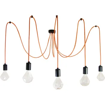 ZÁVĚSNÁ STROPNÍ LAMPA PAVOUK 5 ČERNÁ - ORANGE