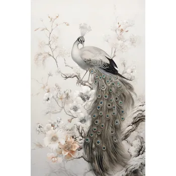 Plakát Plakát Páví elegance bez rámu 53 x 81 cm