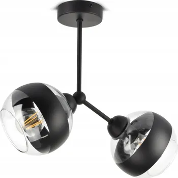 Závěsné stropní svítidlo Černý lustr se skleněnými koulemi Black Belt D2 LED E27