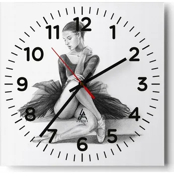 Hodiny Nástěnné hodiny do obýváku 40x40 Baletka Tiché Skleněné hodiny Bez hlučnosti