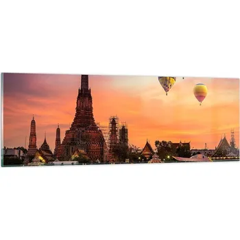 Obraz Obraz na skle do obýváku ložnice 90x30 Bangkok foto obrazy na zeď sklo
