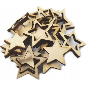 Vánoční dekorace HVĚZDA HVĚZDIČKY 24ks 12x2cm a 12x2,5cm hvězda