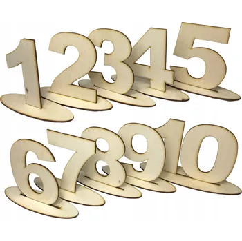 Obraz Čísla na stůl, dřevěné číslice na svatba č. 1-10 w6