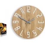 DŘEVĚNÉ NÁSTĚNNÉ HODINY SLIM BÍLO-ŠEDÉ - UNIKÁT