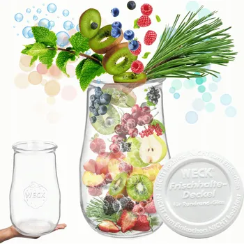 Sklenice Zavařovací Sklenice Weck 2,7 l, váza TULIP, plastové víčko, 1 Ks , úložná dóza