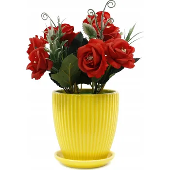 umělá květina KVĚTINA V BAREVNÉM KVĚTINÁČI 20 cm RŮZNÉ DRUHY