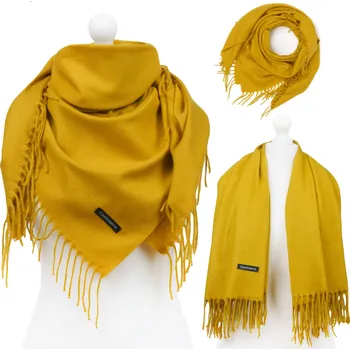 Šátek VELKÝ KAŠMÍROVÝ ŠÁTEK HLADKÝ ZIMNÍ DÁMSKÝ KAŠMÍR TEPLÝ