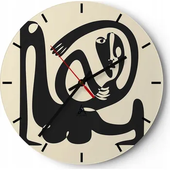 Hodiny Velké nástěnné hodiny 40x40 Abstrakce Skleněné hodiny Kulatý Tiché