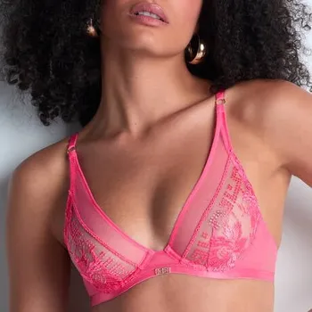 Souprava dámského spodního prádla Podprsenka nevyztužená AUBADE (4BF12-08), Barva růžová, Velikost 80D